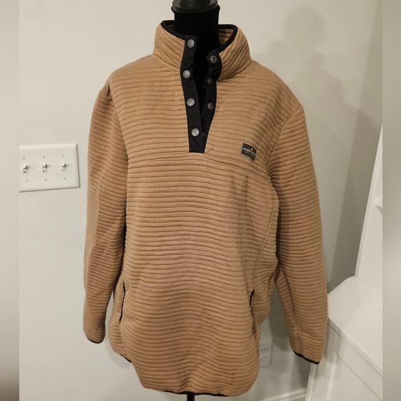 Simply Southern Jackets & Blazers - Simply Southern 1/4 Snap Pullover Jacket Size Large. Brown